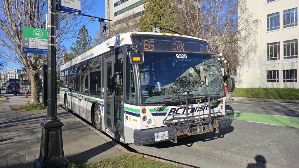 A BC Transit bus on Cowichan Valley's route 66. Photo credit: Brandon Ip